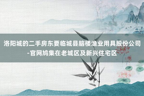 洛阳城的二手房东要临城县脑楼渔业用具股份公司-官网鸠集在老城区及新兴住宅区